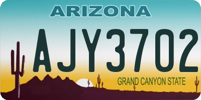 AZ license plate AJY3702