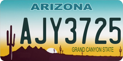 AZ license plate AJY3725