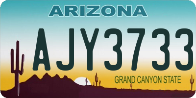 AZ license plate AJY3733