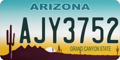 AZ license plate AJY3752