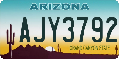 AZ license plate AJY3792