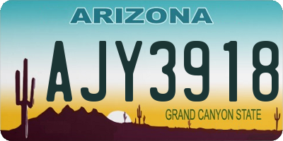 AZ license plate AJY3918