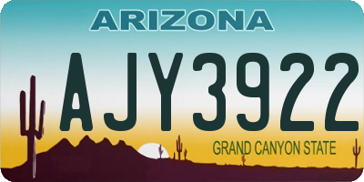 AZ license plate AJY3922