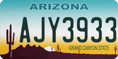 AZ license plate AJY3933