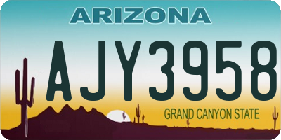 AZ license plate AJY3958