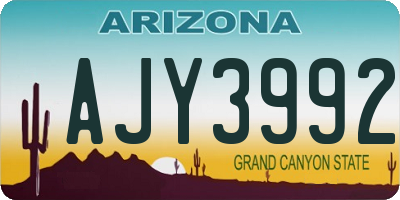 AZ license plate AJY3992