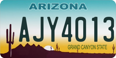 AZ license plate AJY4013