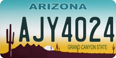 AZ license plate AJY4024