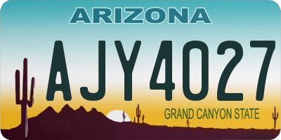 AZ license plate AJY4027