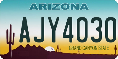 AZ license plate AJY4030