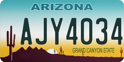 AZ license plate AJY4034