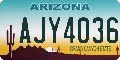 AZ license plate AJY4036