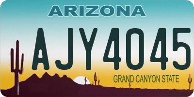 AZ license plate AJY4045