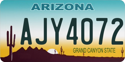AZ license plate AJY4072