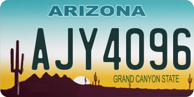AZ license plate AJY4096