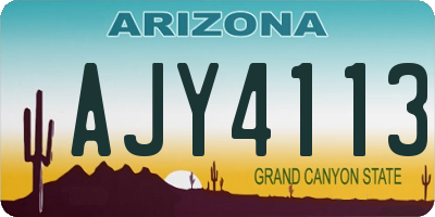 AZ license plate AJY4113