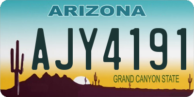 AZ license plate AJY4191