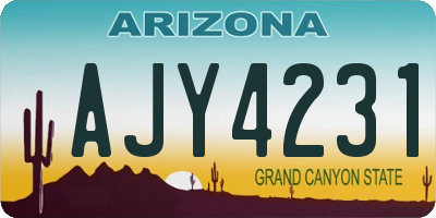 AZ license plate AJY4231