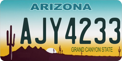 AZ license plate AJY4233