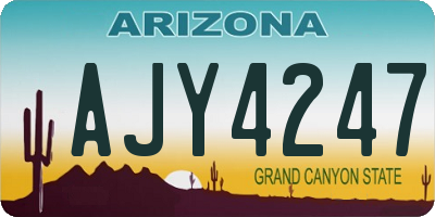 AZ license plate AJY4247
