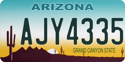 AZ license plate AJY4335
