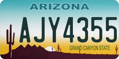 AZ license plate AJY4355
