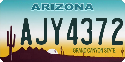 AZ license plate AJY4372