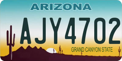 AZ license plate AJY4702