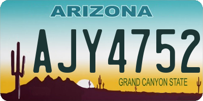 AZ license plate AJY4752