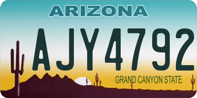 AZ license plate AJY4792