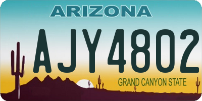 AZ license plate AJY4802