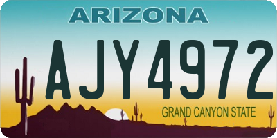 AZ license plate AJY4972