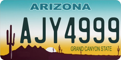 AZ license plate AJY4999