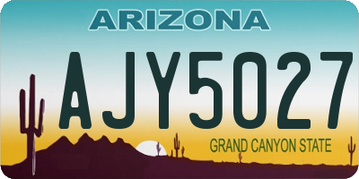 AZ license plate AJY5027