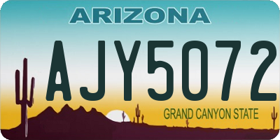 AZ license plate AJY5072