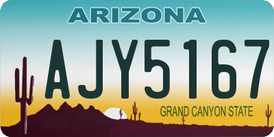 AZ license plate AJY5167