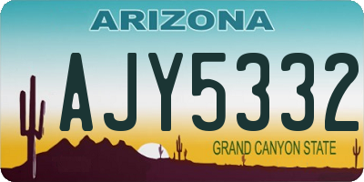 AZ license plate AJY5332