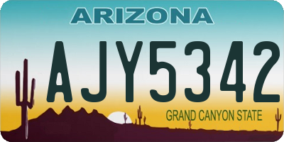 AZ license plate AJY5342
