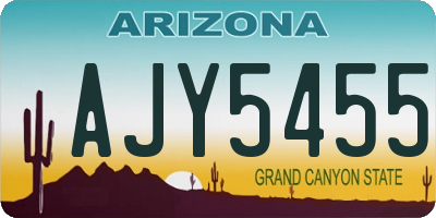 AZ license plate AJY5455