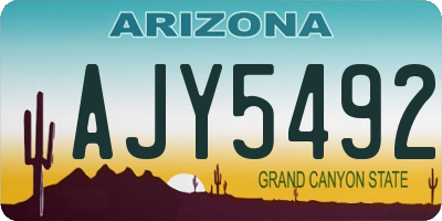AZ license plate AJY5492