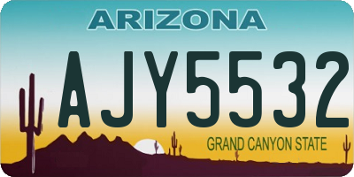 AZ license plate AJY5532