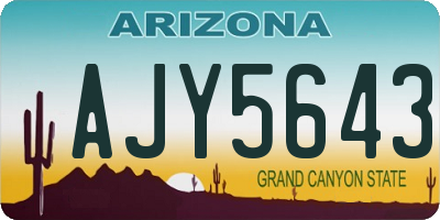 AZ license plate AJY5643