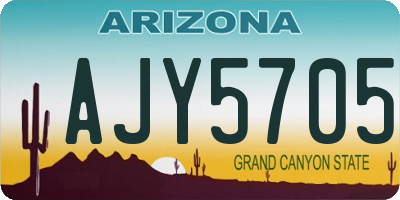 AZ license plate AJY5705