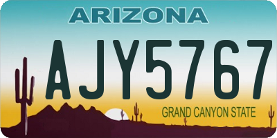 AZ license plate AJY5767