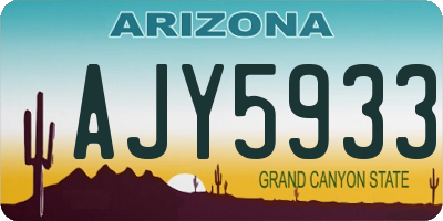 AZ license plate AJY5933