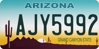 AZ license plate AJY5992