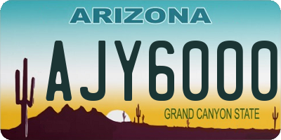 AZ license plate AJY6000