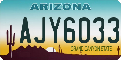 AZ license plate AJY6033