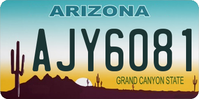 AZ license plate AJY6081