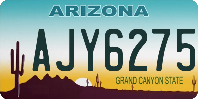 AZ license plate AJY6275